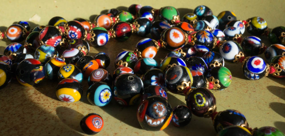millefiore glass bead from Murano, Venice, Italy