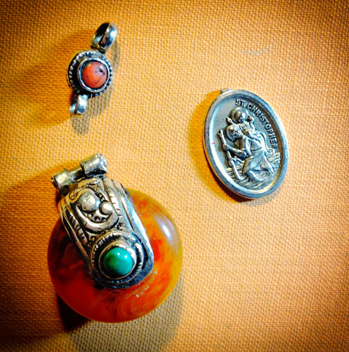 st christopher and tibetan amulet
